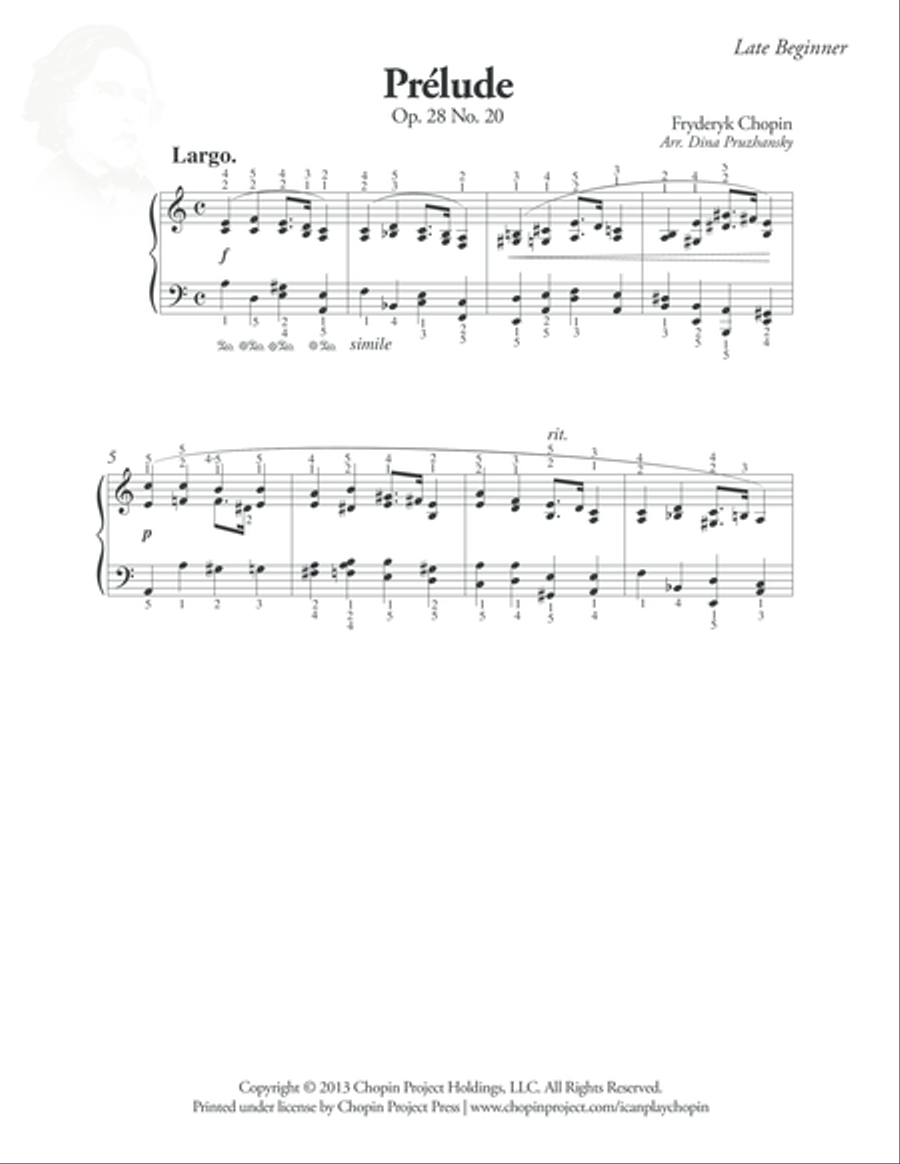 Prelude Op. 28 No. 20 Piano Method scores gallery preview page 1