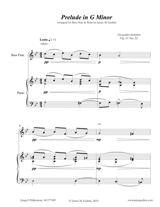 Scriabin: Prelude in G Minor for Bass Flute & Piano