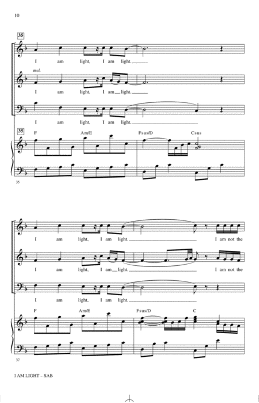 I Am Light (arr. Mark Hayes and Kimberly Lilley) 3-Part scores gallery preview page 9