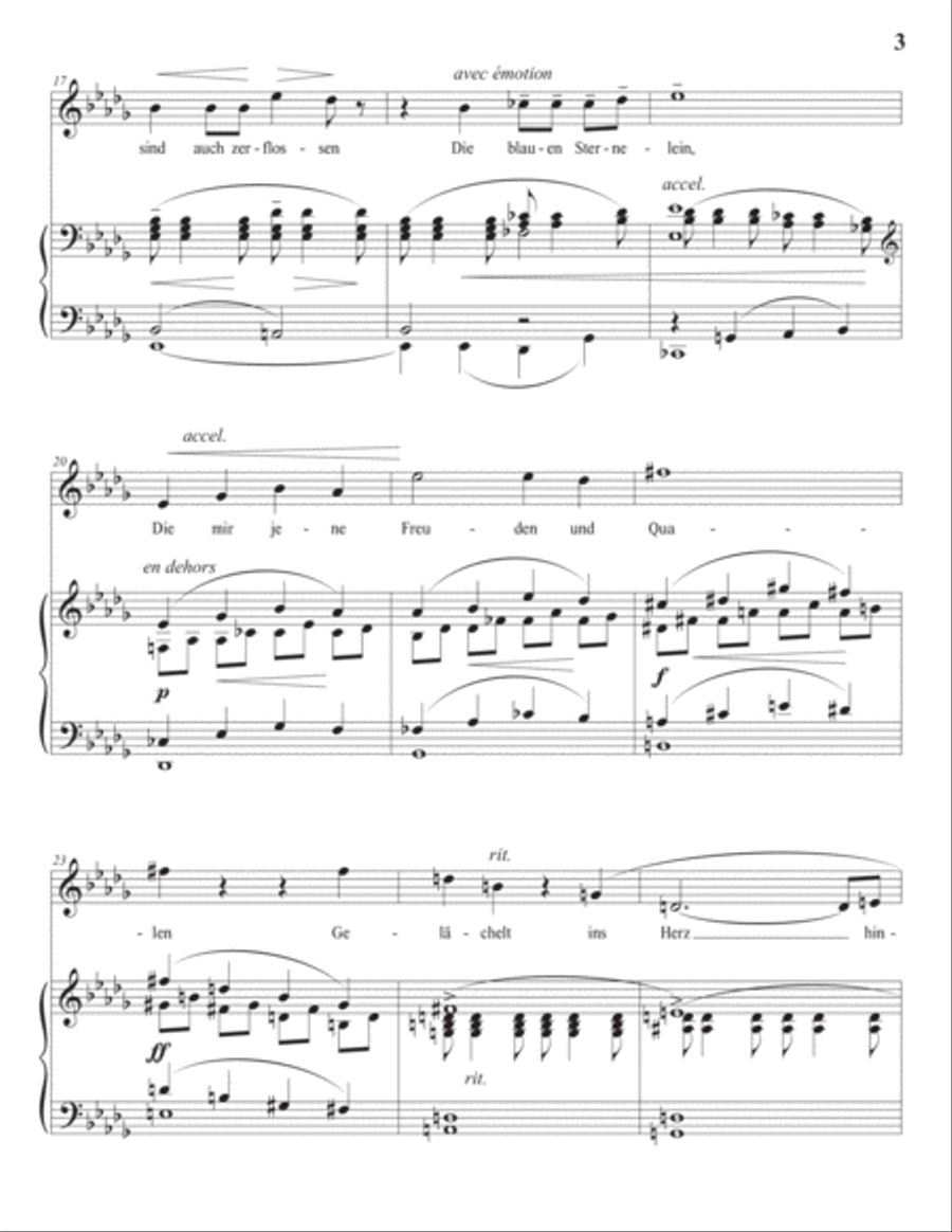 BOULANGER: Was will die einsame Thräne? (transposed to B-flat minor) Voice scores gallery preview page 4