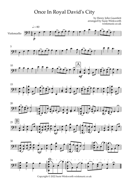 Traditional Christmas Carols for solo cello, Book 1 image number null
