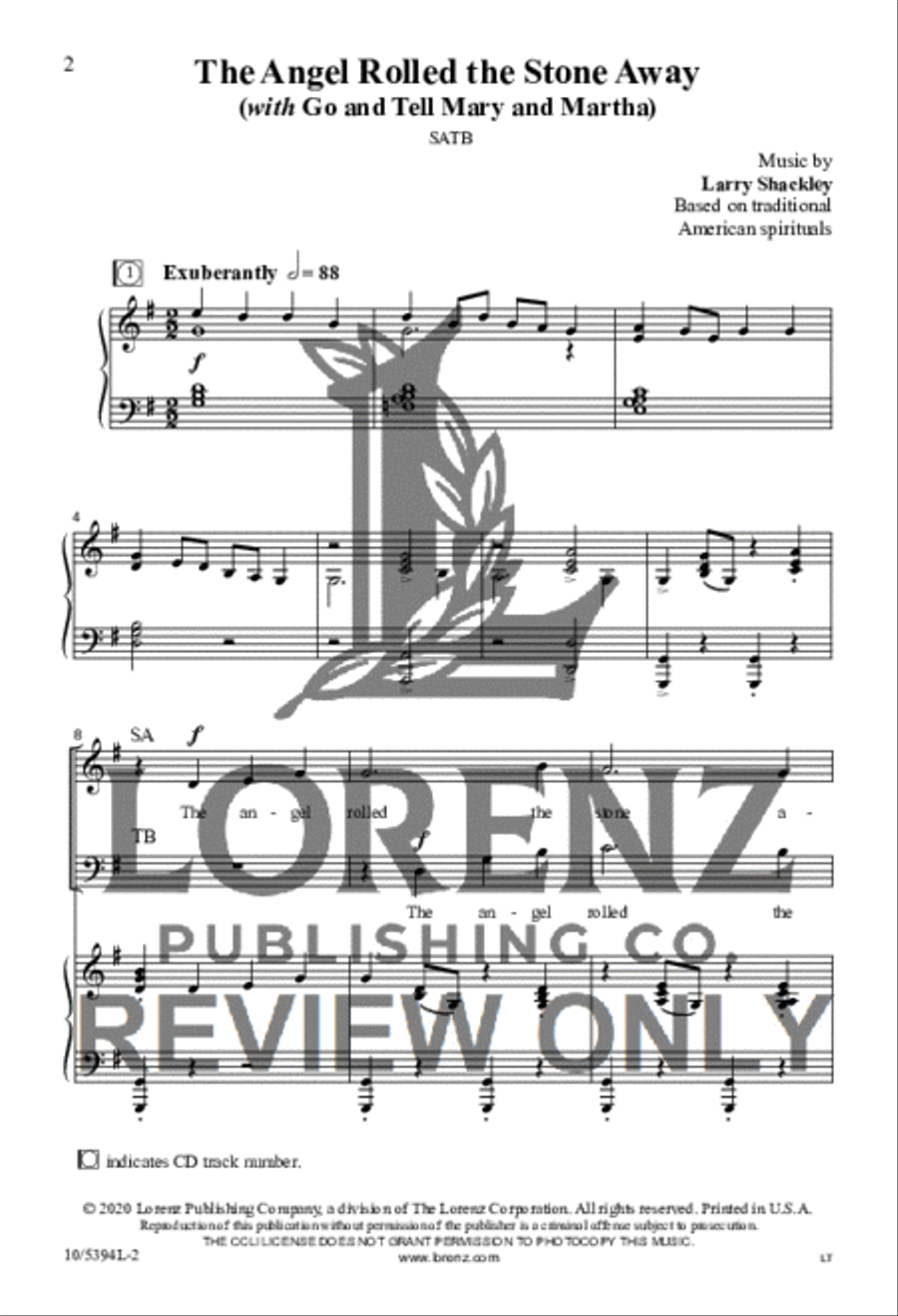 The Angel Rolled the Stone Away 4-Part scores gallery preview page 2
