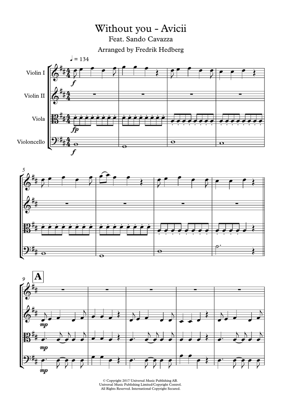 Without You String Quartet scores gallery preview page 2