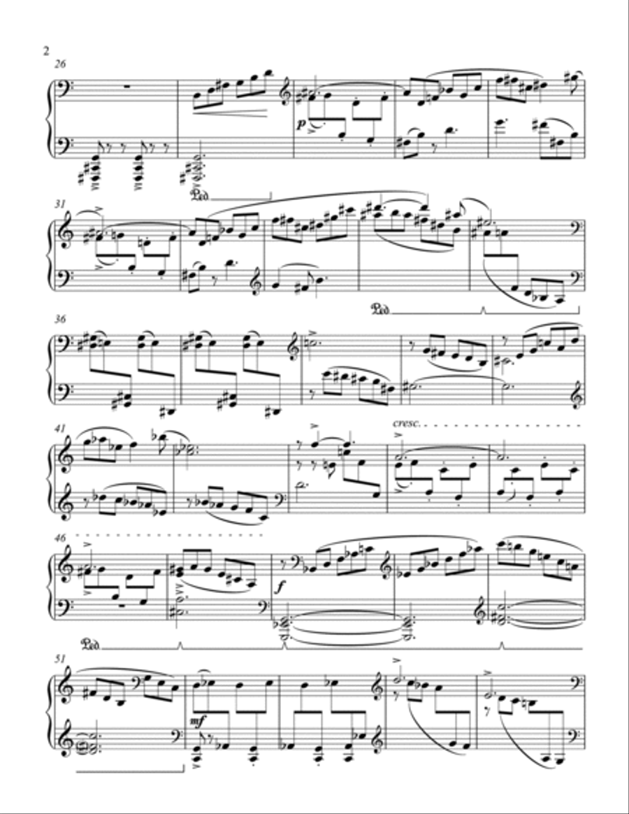 Gigue for solo piano - studies on hexachords #4 Piano Method scores gallery preview page 2