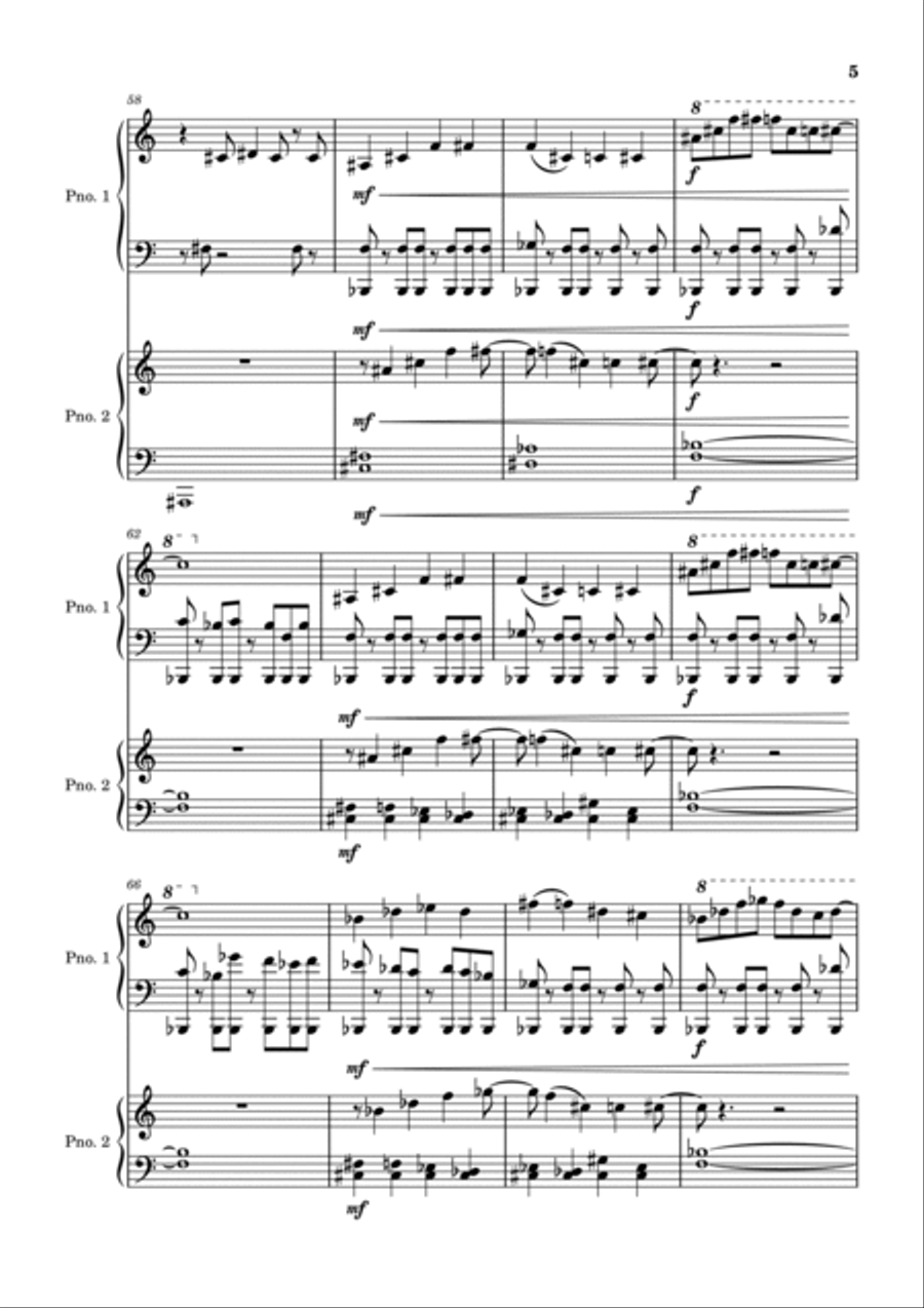 Bridge of Reflections - Movement 3 Allegro 2 Pianos, 4-Hands scores gallery preview page 5