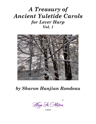Book cover for A Treasury of Ancient Yuletide Carols for Lever Harp