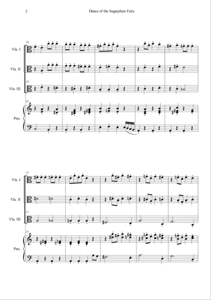 Nutcracker Op.71a - Dance Of The Sugarplum Fairy Piano Quartet scores gallery preview page 2