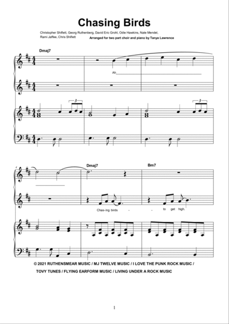 Chasing Birds Choir scores gallery preview page 2