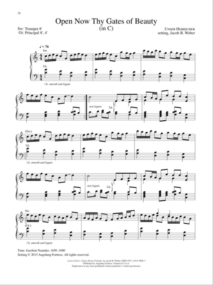 Lord of Glory: Organ Hymn Preludes Organ Solo scores gallery preview page 12