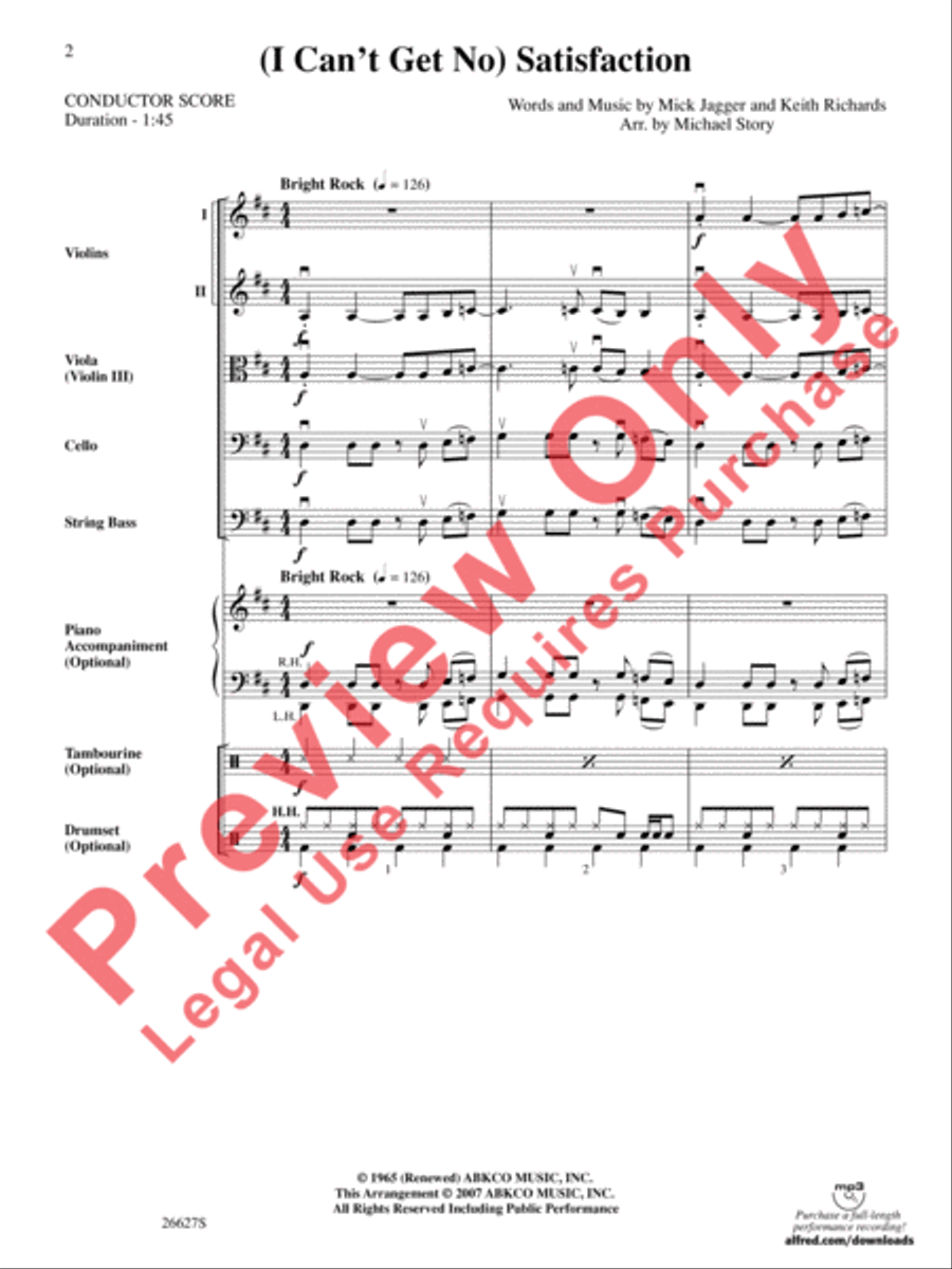 (I Can't Get No) Satisfaction String Orchestra scores gallery preview page 3