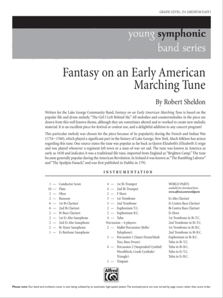 Fantasy on an Early American Marching Tune: Score Concert Band scores gallery preview page 1