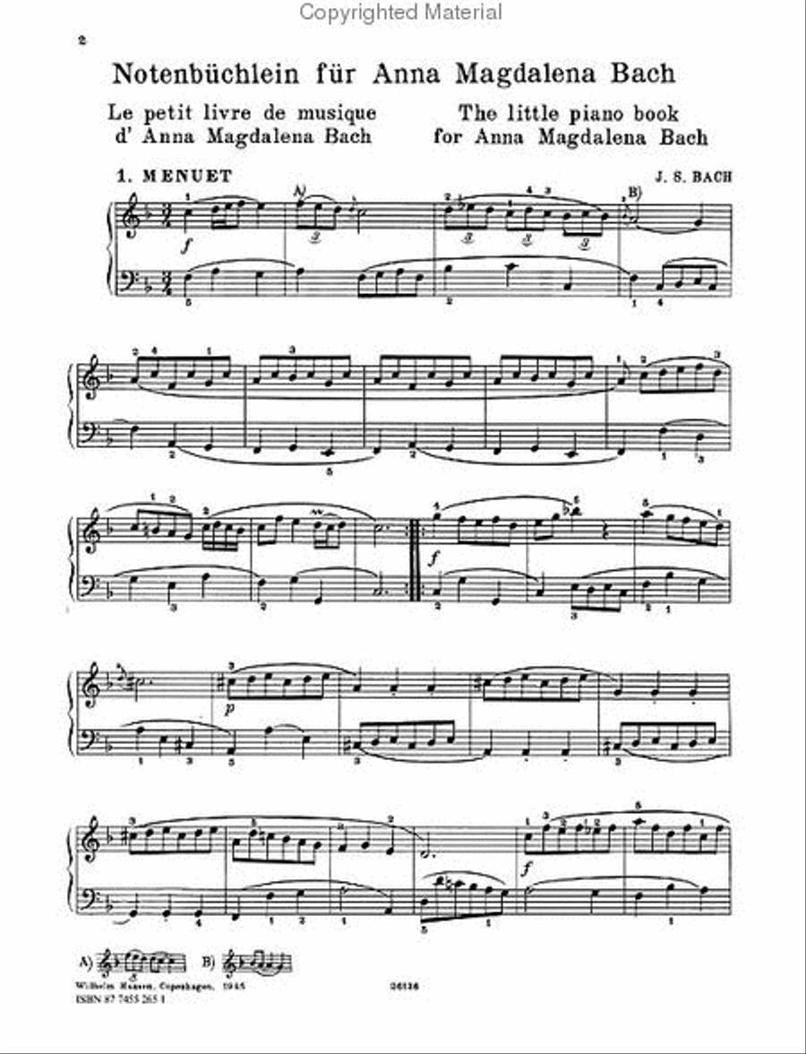 J.S. Bach: Little Notebook For Anna Magdalena Bach Piano Solo scores gallery preview page 2