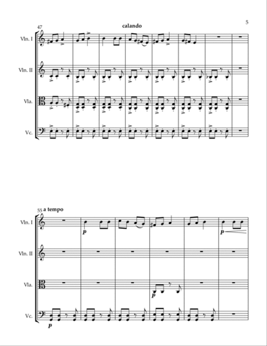 3 Quartets I Love Him From Afar The Lovers Bill and Coo Slow Dance String Quartet scores gallery preview page 5