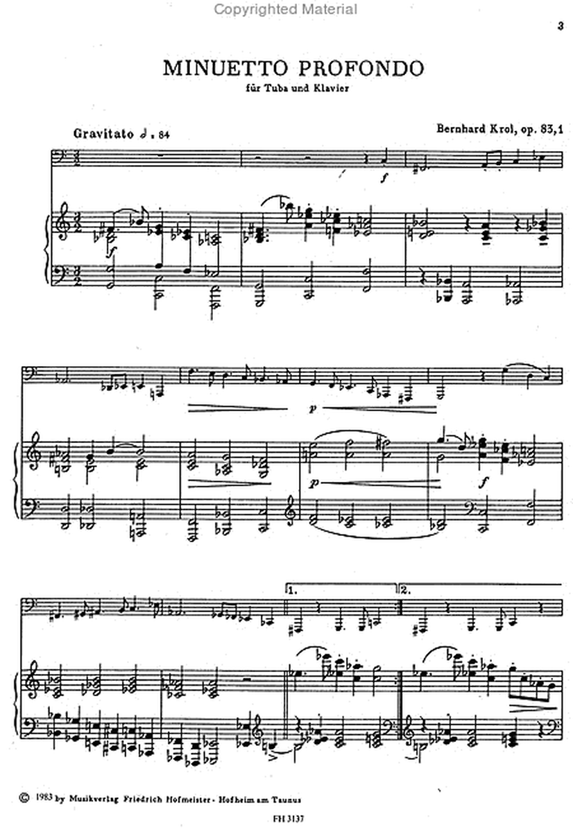 Minuetto profondo, op. 83/1