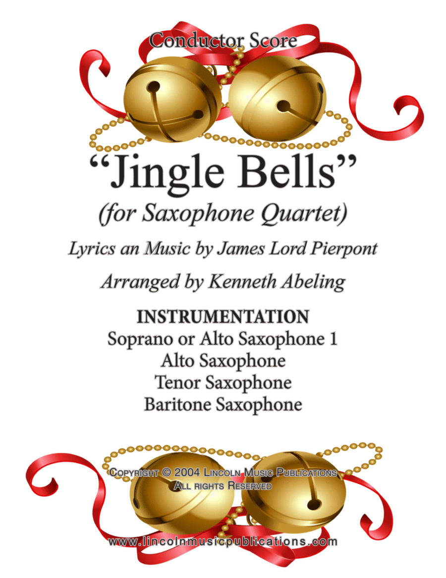 Jingle Bells (for Saxophone Quartet SATB or AATB) Saxophone Quartet scores gallery preview page 1