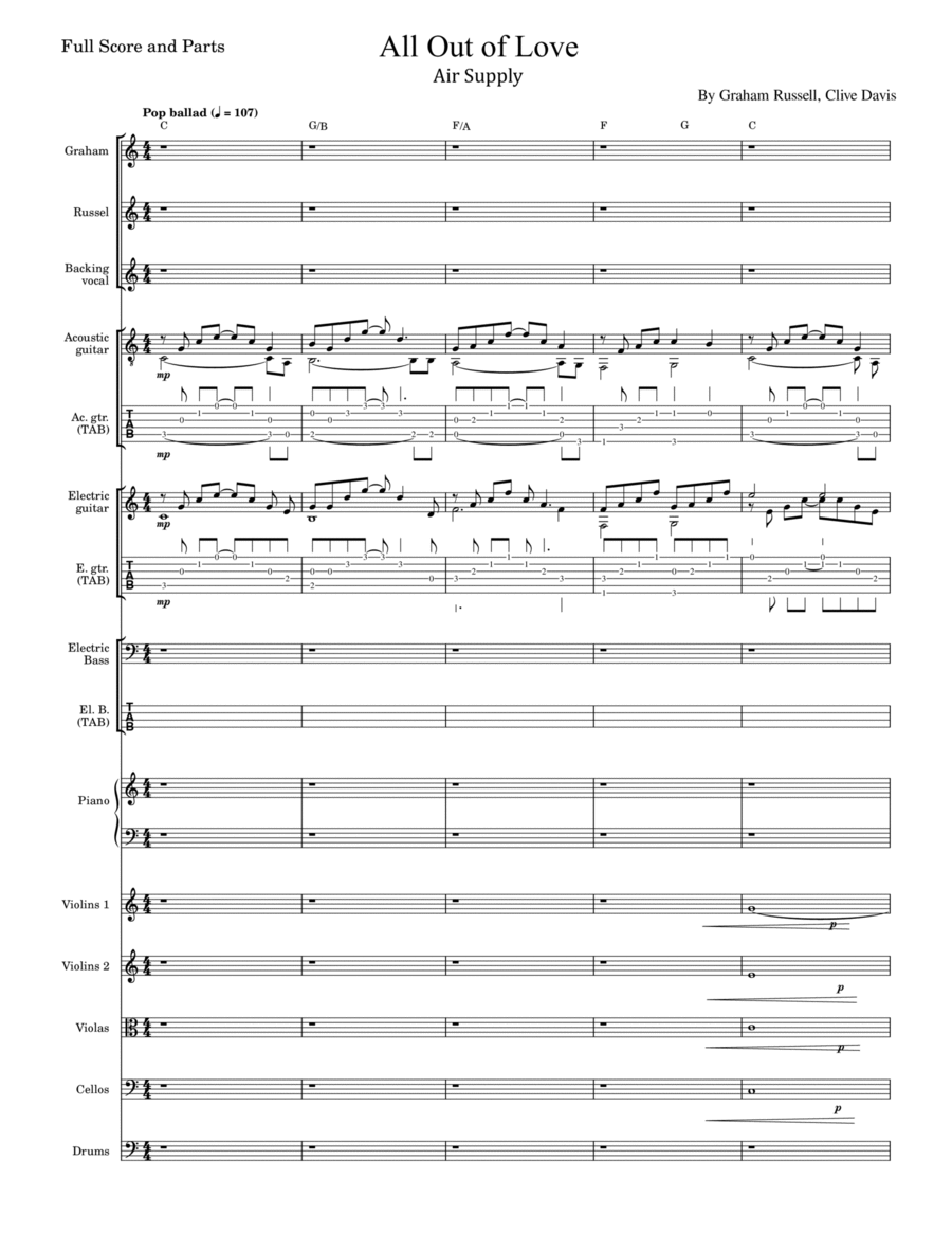 All Out Of Love All Out Of Love Cello scores gallery preview page 1