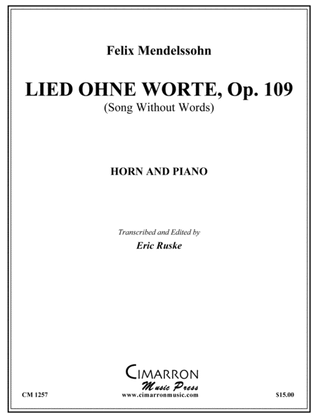 Book cover for Lied Ohne Worte, Op. 109