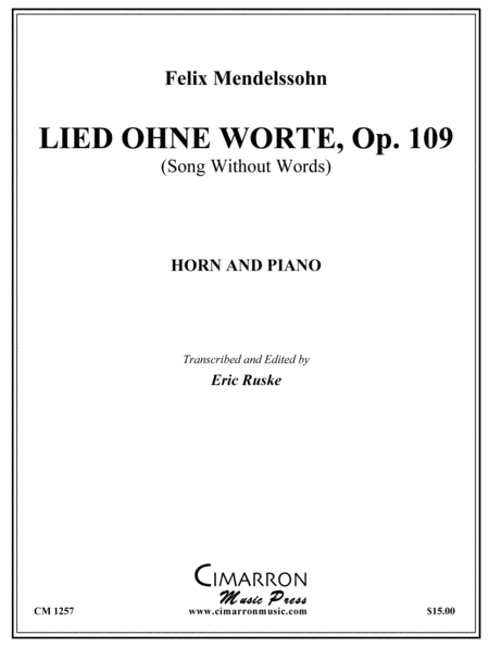 Lied Ohne Worte, Op. 109 image number null