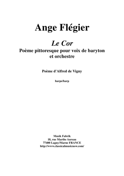Ange Flégier: Le Cor for baritone voice and orchestra: harp part