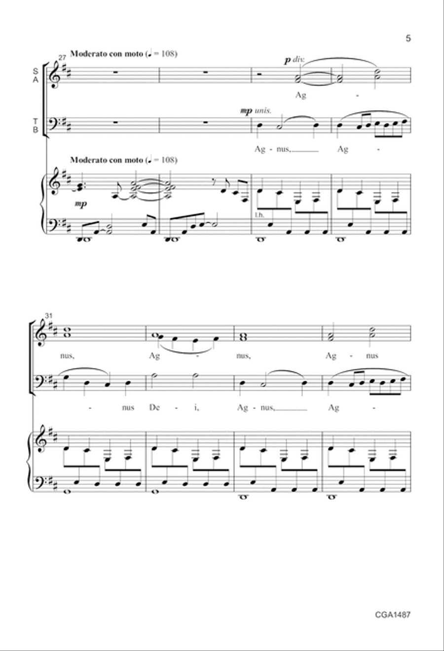 Agnus Dei Agnus Dei 4-Part scores gallery preview page 5