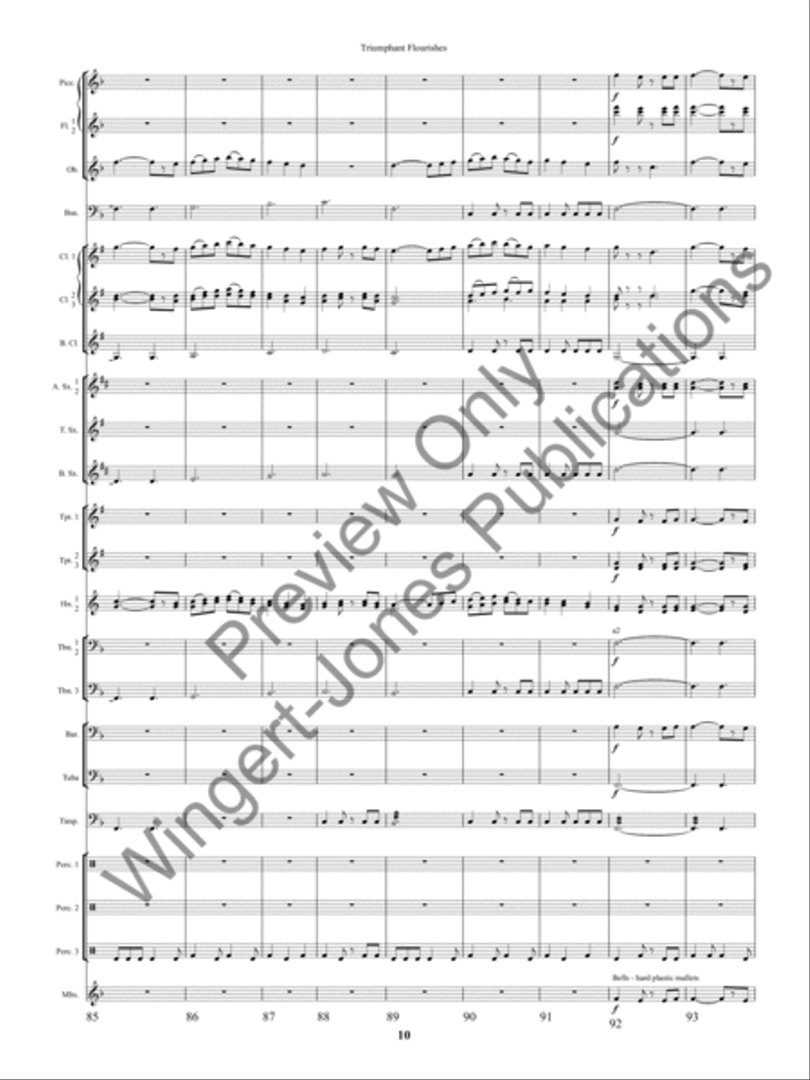 Triumphant Flourishes Concert Band scores gallery preview page 13