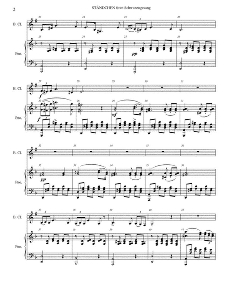 Ständchen from Schwanengesang for Bass Clarinet and Piano