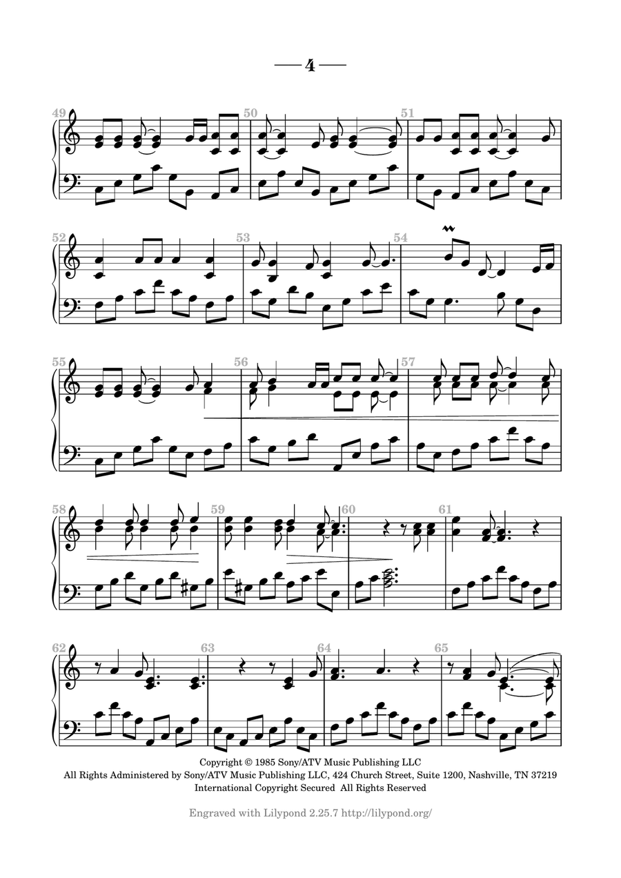 Hallelujah Piano Solo scores gallery preview page 4