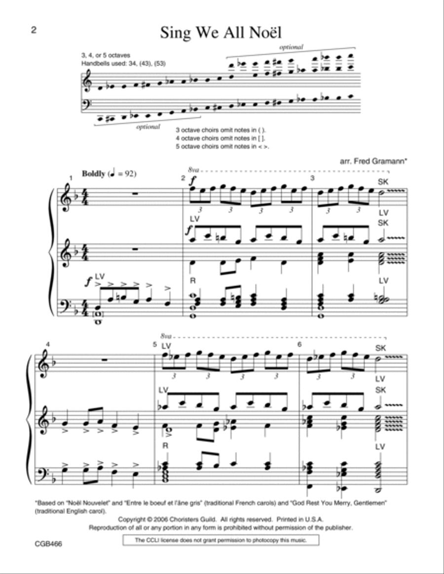 Sing We All Noel Sing We All Noel Handbell Choir scores gallery preview page 2