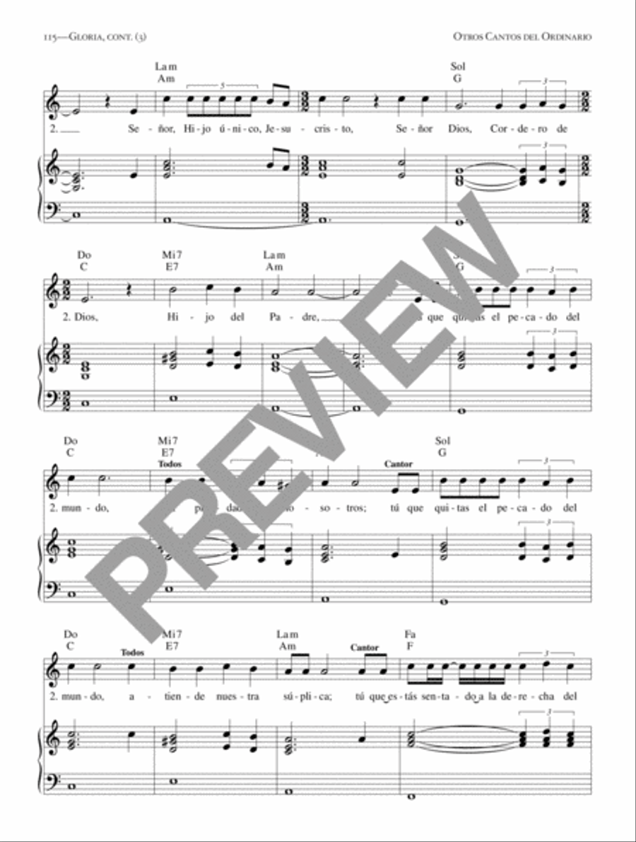 Flor y Canto Tercera Edición [Keyboard Accompaniment] Piano and Keyboard scores gallery preview page 7