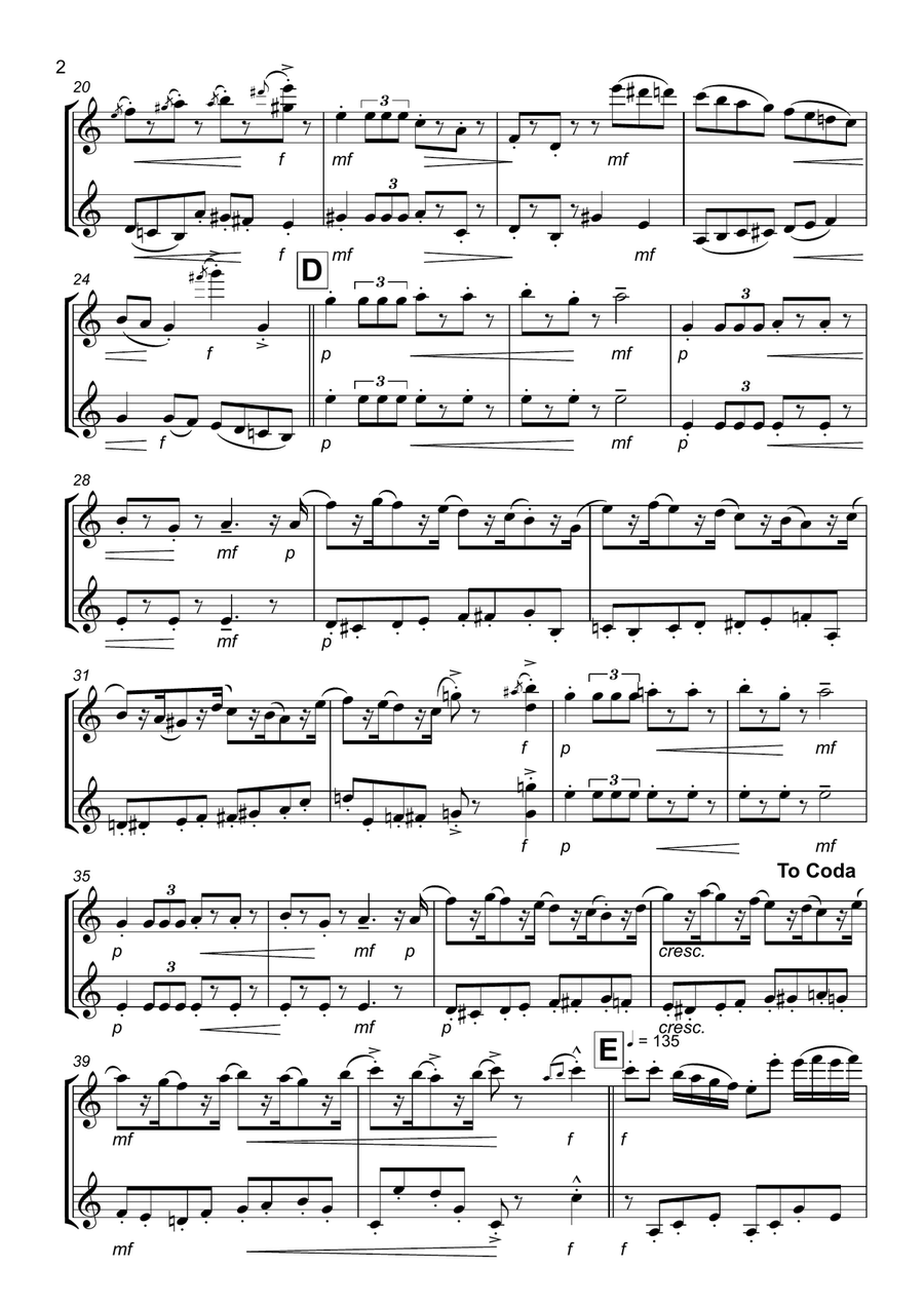 Nutcracker Suite - March: Violin Duet String Duet scores gallery preview page 2