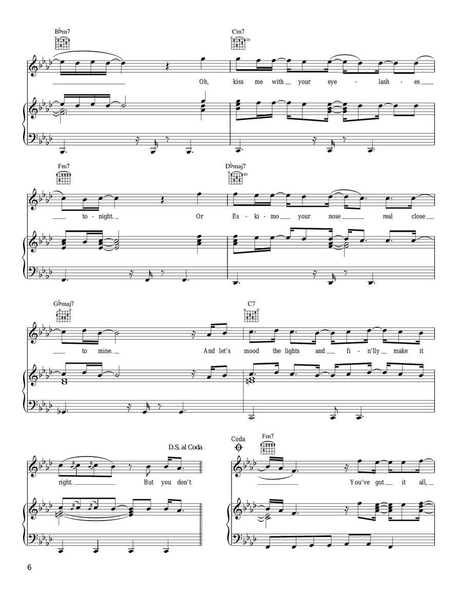 Butterfly Butterfly Piano, Vocal, Guitar scores gallery preview page 6