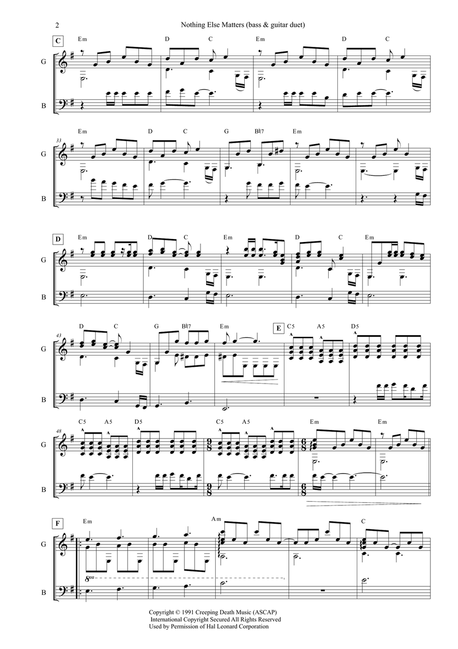 Nothing Else Matters String Duet scores gallery preview page 2