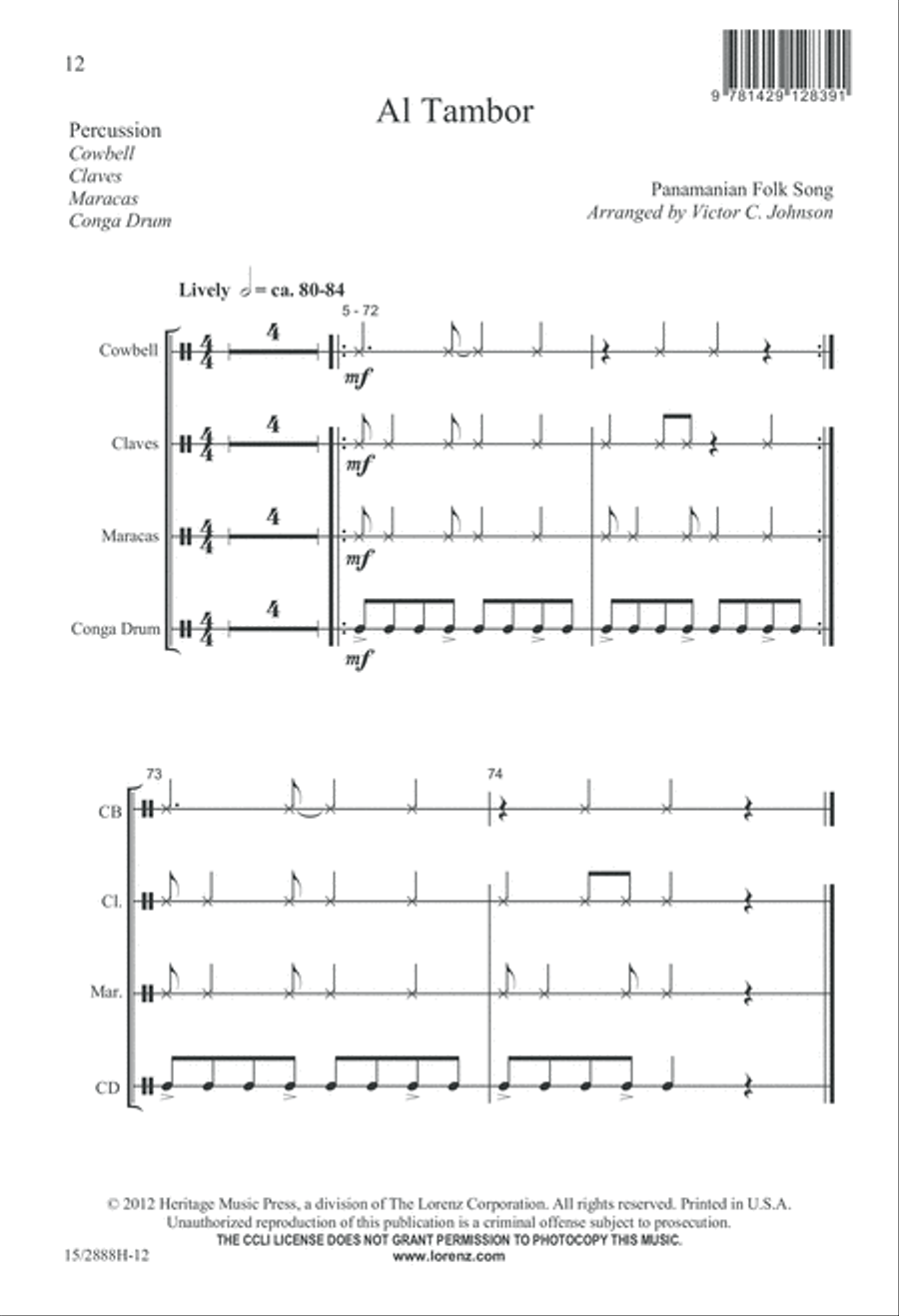 Al Tambor 2-Part scores gallery preview page 12