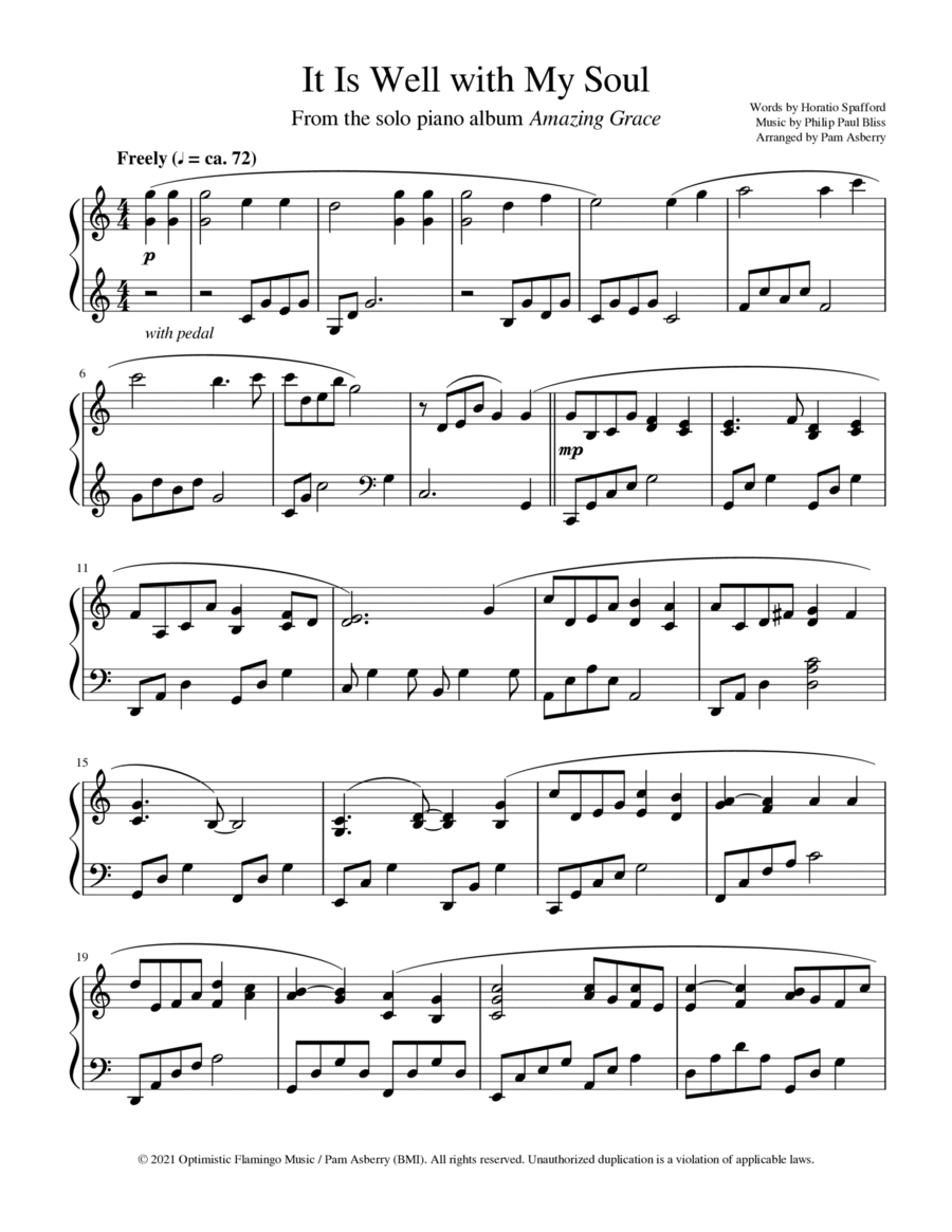 It Is Well with My Soul Piano Solo scores gallery preview page 1