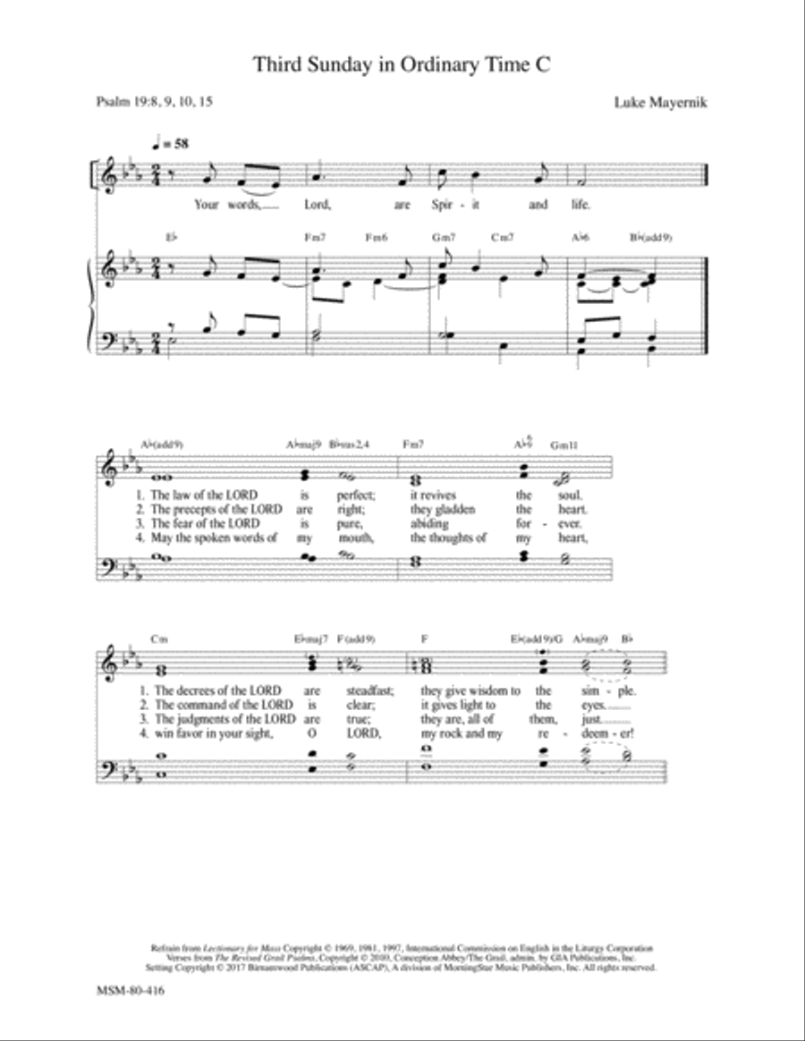 Third Sunday in Ordinary Time C 4-Part scores gallery preview page 1