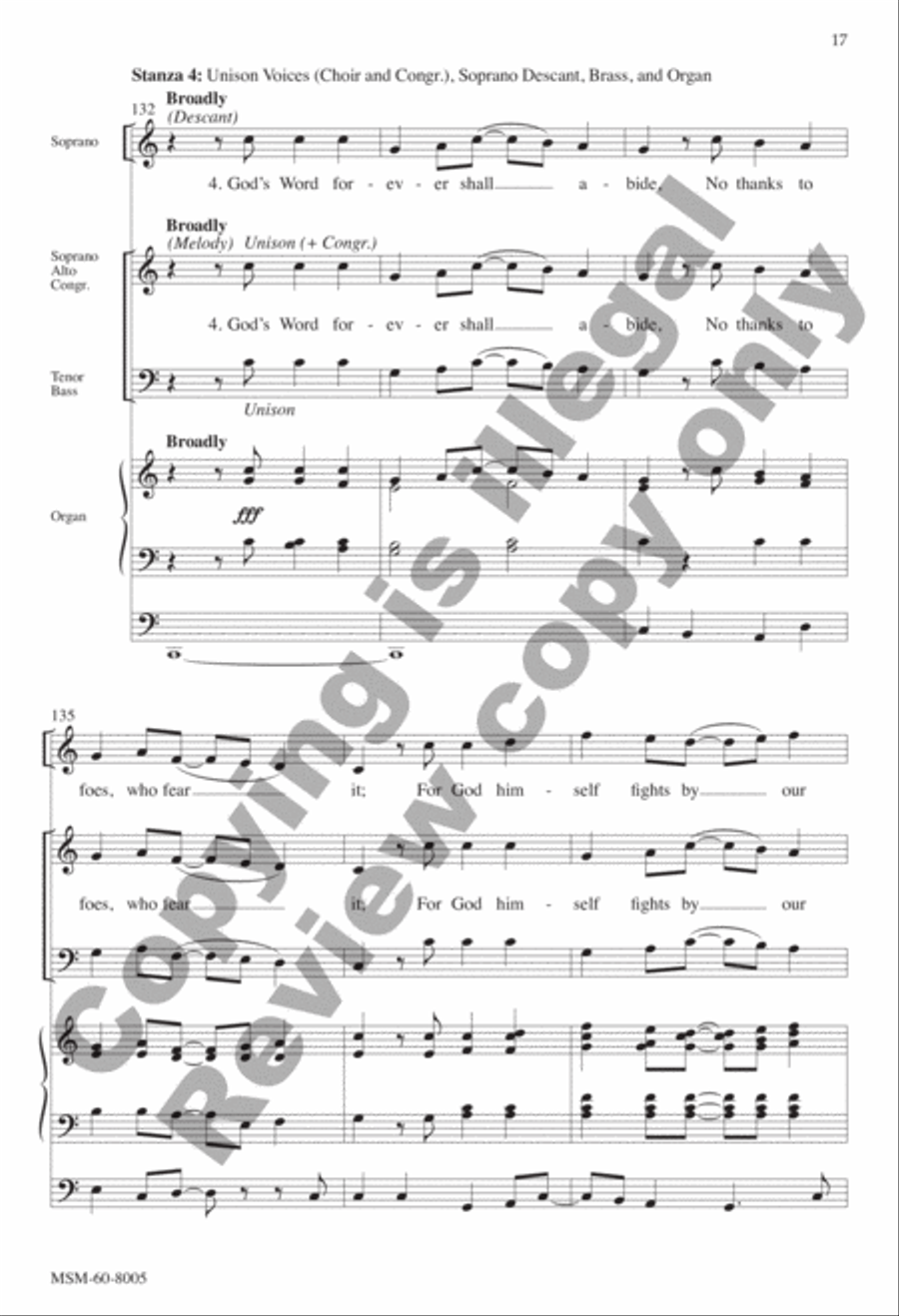 A Mighty Fortress Is Our God (Choral Score) 4-Part scores gallery preview page 17