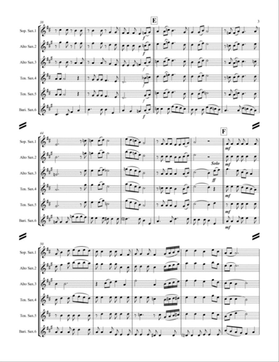 Merry Christmas, Darling Saxophone Quintet scores gallery preview page 4