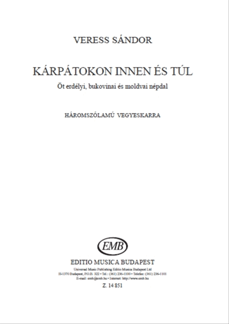 Kárpátokon Innen És Túl Choir scores gallery preview page 1