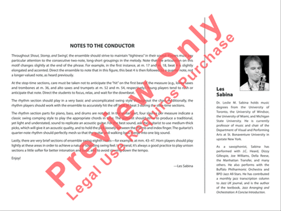Shout, Stomp, and Swing! Jazz Ensemble scores gallery preview page 3