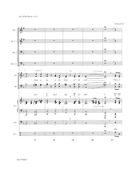 Joy in the House - Brass and Rhythm Score and Parts