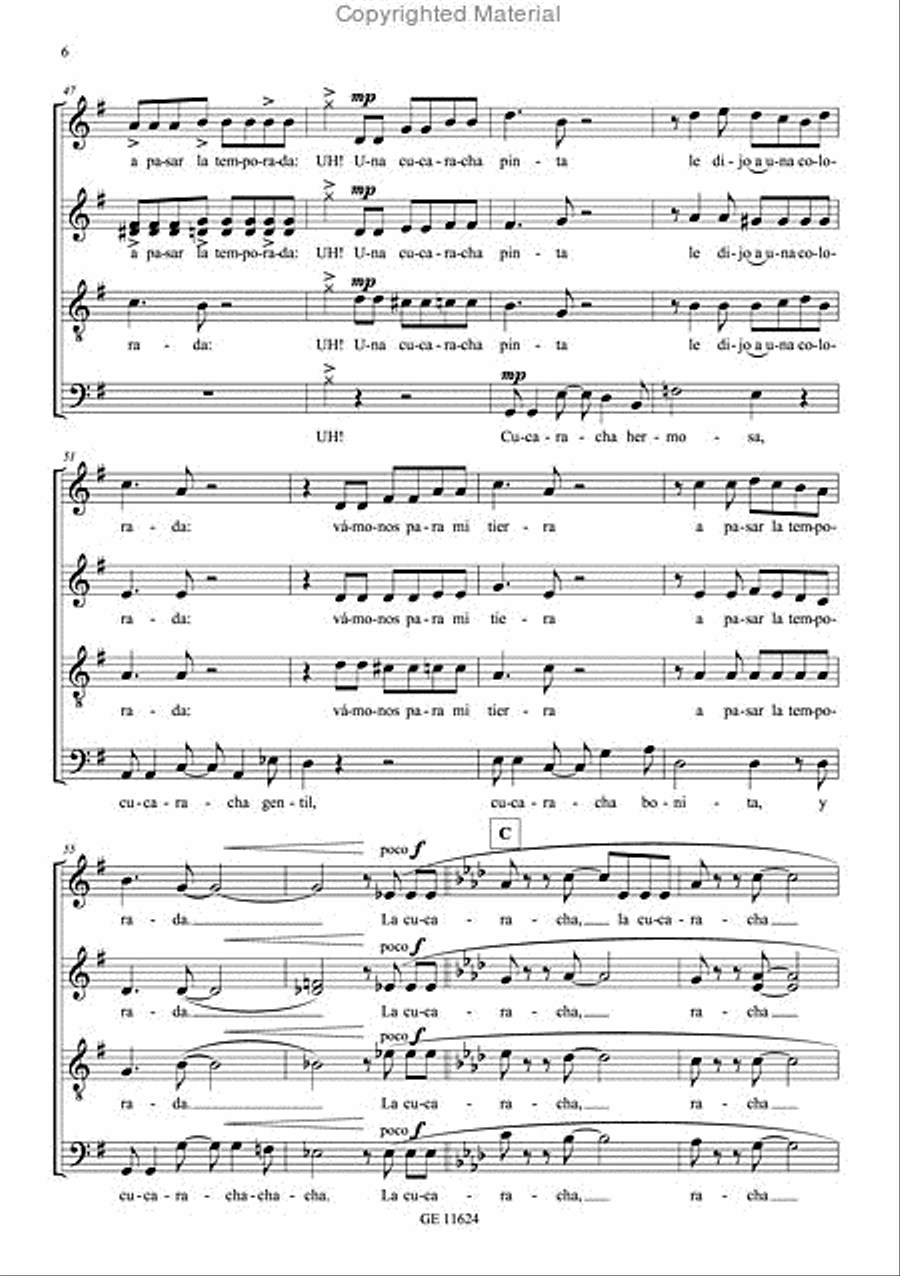 La cucaracha Divisi scores gallery preview page 5