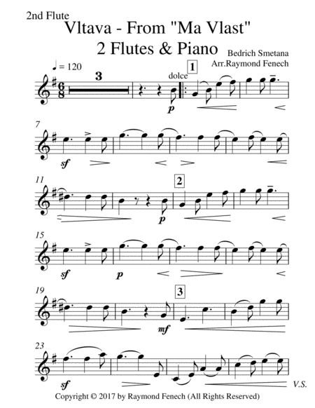 Vltava - From 'Ma Vlast' (For 2 Flutes and Piano) image number null