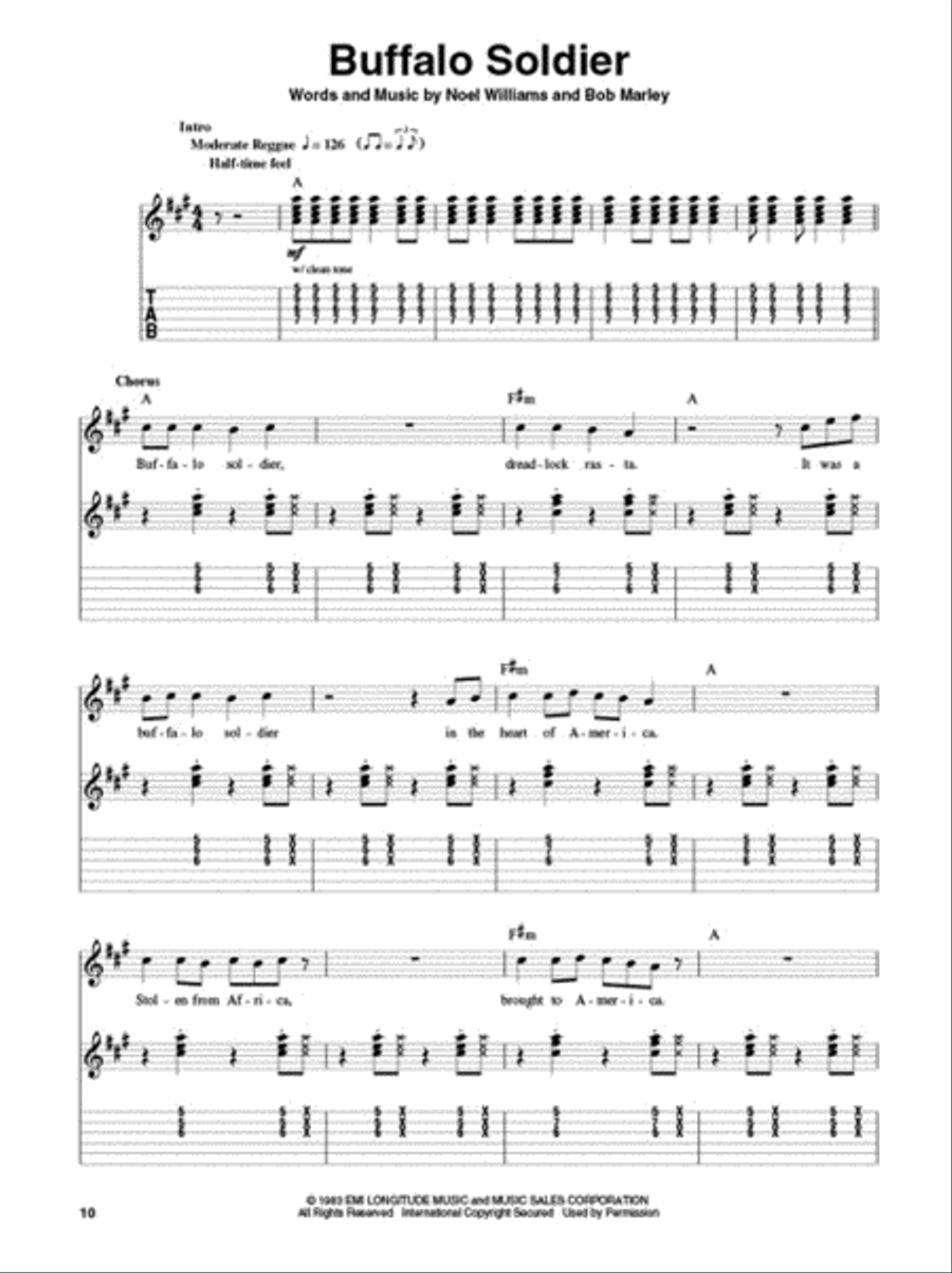 Reggae Guitar Tablature scores gallery preview page 4
