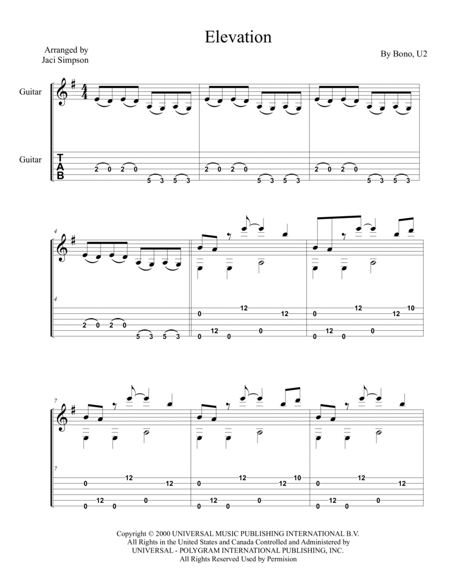 Elevation Electric Guitar scores gallery preview page 1