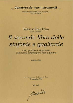 Book cover for Il secondo libro delle sinfonie e gagliarde (Venezia, 1608)