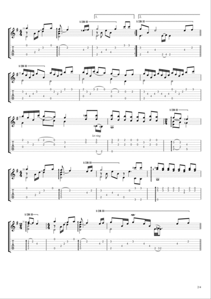 Ya Salio De La Mar - Sephardic Jewish folk song guitar arrangement Acoustic Guitar scores gallery preview page 2