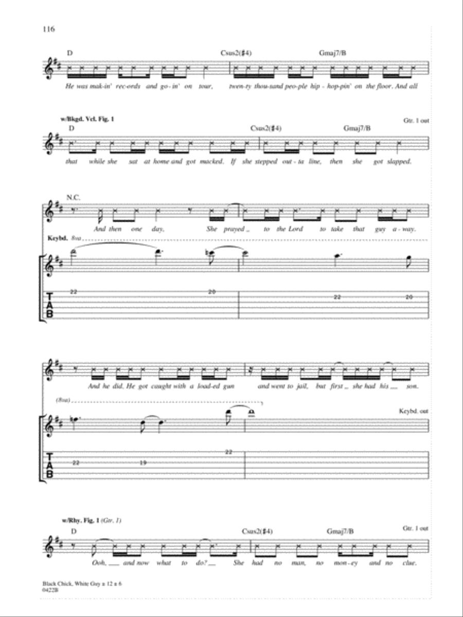 Black Chick, White Guy Black Chick, White Guy Guitar Tablature scores gallery preview page 6