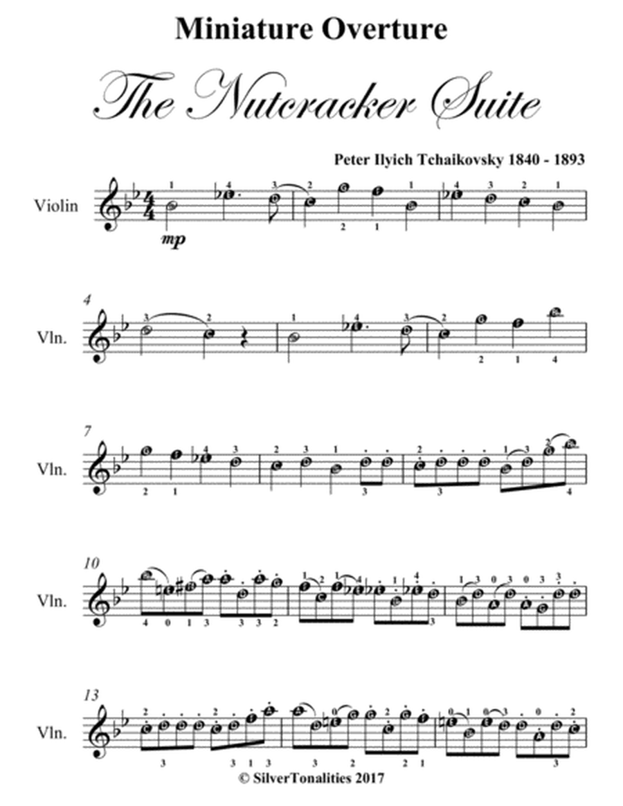 Miniature Overture the Nutcracker Suite Easy Violin