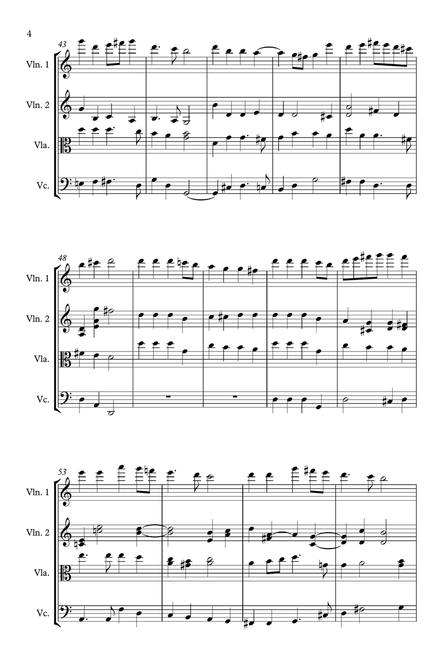 Hark the Herald Angels Sing String Quartet scores gallery preview page 4