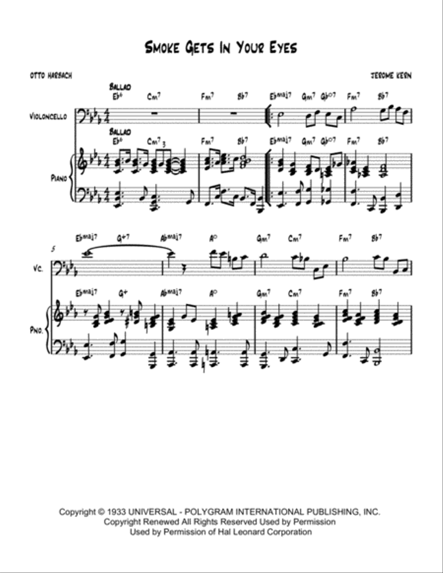 Smoke Gets In Your Eyes Piano scores gallery preview page 1
